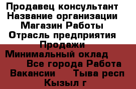 Продавец-консультант › Название организации ­ Магазин Работы › Отрасль предприятия ­ Продажи › Минимальный оклад ­ 27 000 - Все города Работа » Вакансии   . Тыва респ.,Кызыл г.